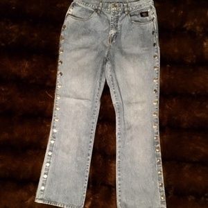 Harley Davidson Fade Denim Button Side Boot Cut Jeans 1960’s 1960s 60’s 60s
